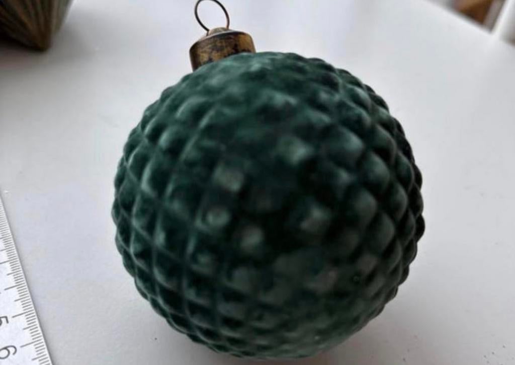 Kerstbal groen fluweel, Diversen, Ophalen of Verzenden