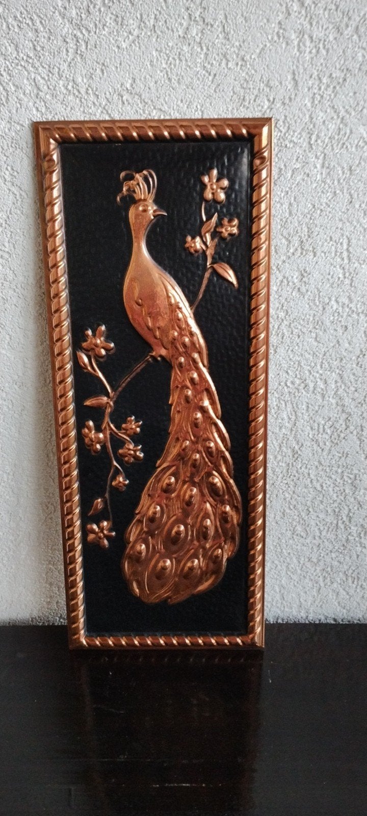 Koperen Pauw Wanddecoratie - Vintage Stijl, Ophalen, Metaal, Gebruikt, Meerkleurig
