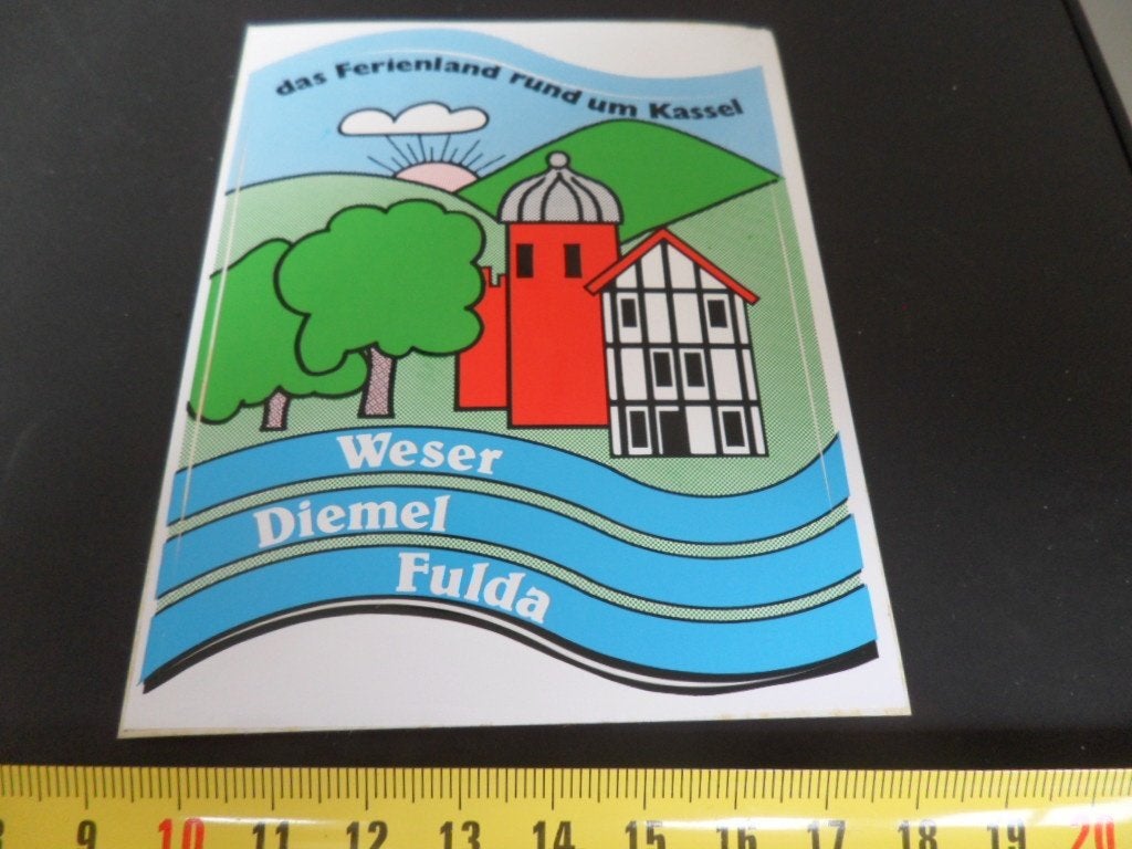 sticker Duitsland das Ferienland rund om Kassel Weser Diemel, Ophalen, Zo goed als nieuw