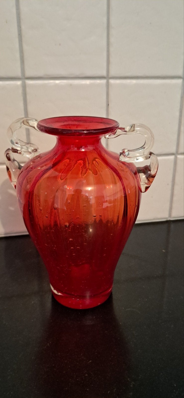 Prachtige Geblazen Vaas:, Huis en Inrichting, Woonaccessoires | Vazen, Ophalen, Overige kleuren, Glas, Minder dan 50 cm