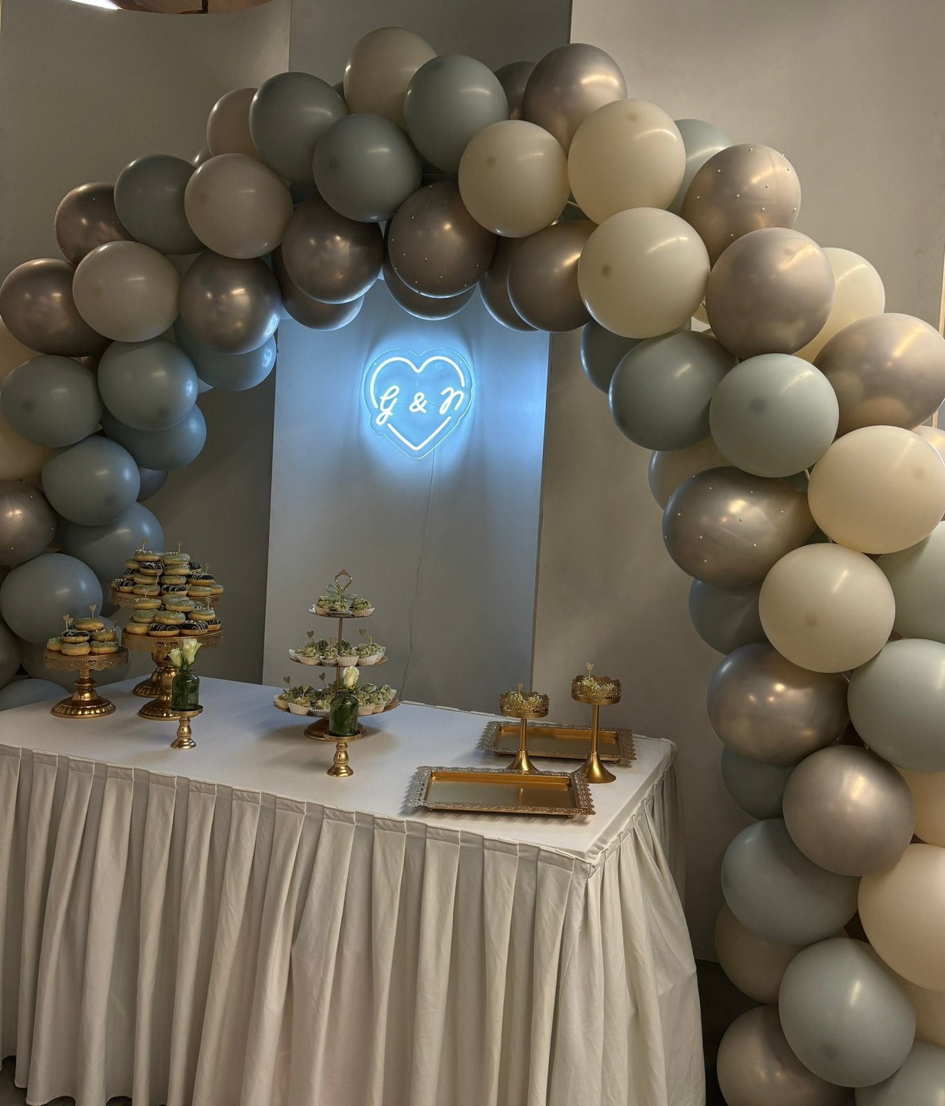 Ballonnenboog half - Balloonarch - Backdrop €90!, Verzenden, Nieuw, Geboorte of Huwelijk