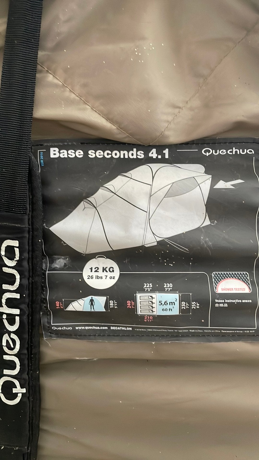 Quechua Base Seconds 4.1 – 4-Persoons Pop-up Tent, Caravans en Kamperen, Ophalen, Zo goed als nieuw, Tot en met 4
