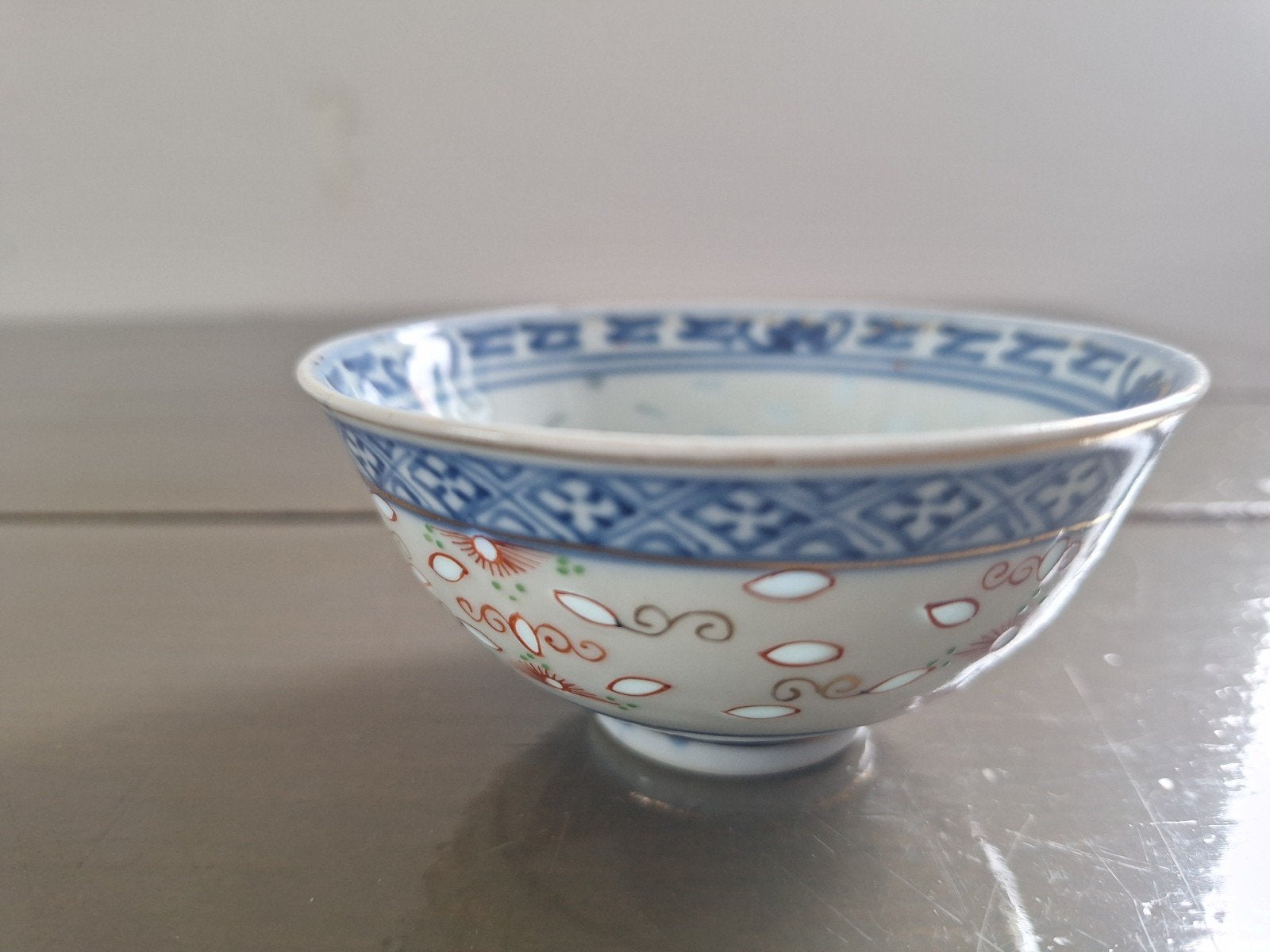 Antieke Chinese Rijstkom met Blauw-Witte Decoratie, Antiek en Kunst, Ophalen