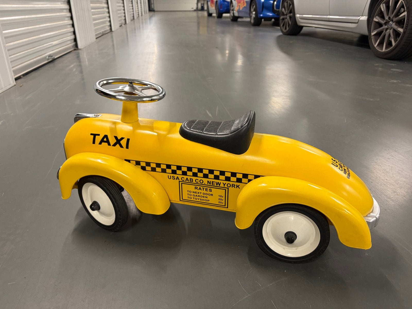 Retro Gele Taxi Loopauto voor Kinderen - Zo Goed als Nieuw, Ophalen of Verzenden, Zo goed als nieuw, Loopvoertuig