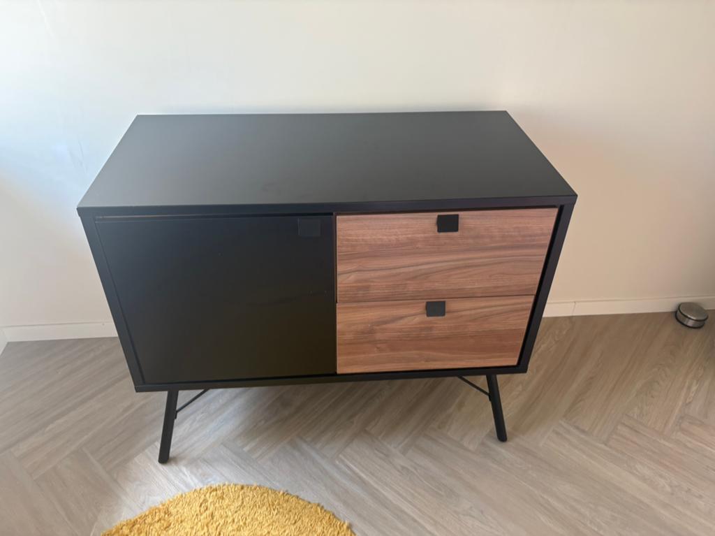 Ledikant en commode TWF retro black, Ophalen, Zo goed als nieuw, Ledikant