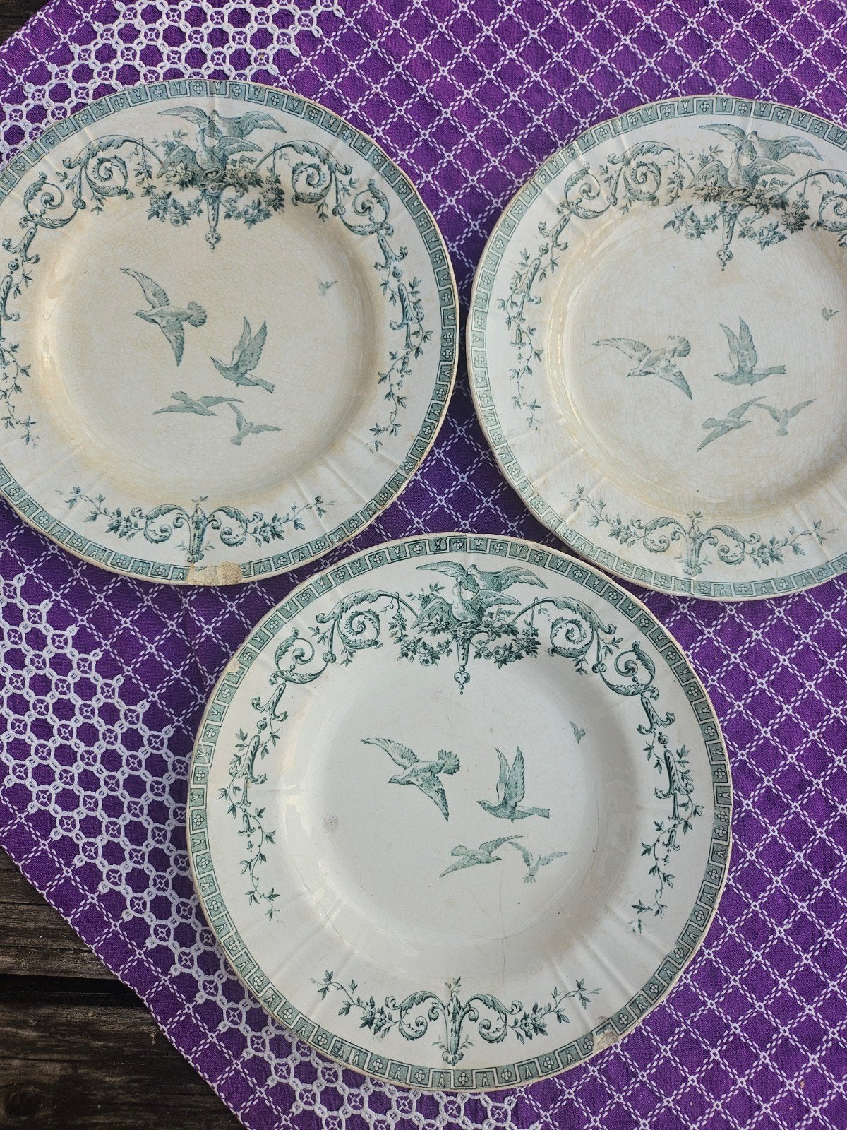 Gien Marie-Antoinette, 2 bord 24cm, 1 diep bord 24cm, Ophalen of Verzenden