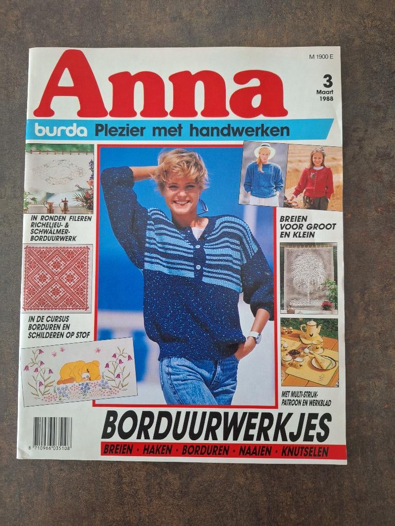 Anna Burda plezier met handwerken maart 1988, Boeken, Breien en Haken, Burda, Ophalen of Verzenden, Zo goed als nieuw
