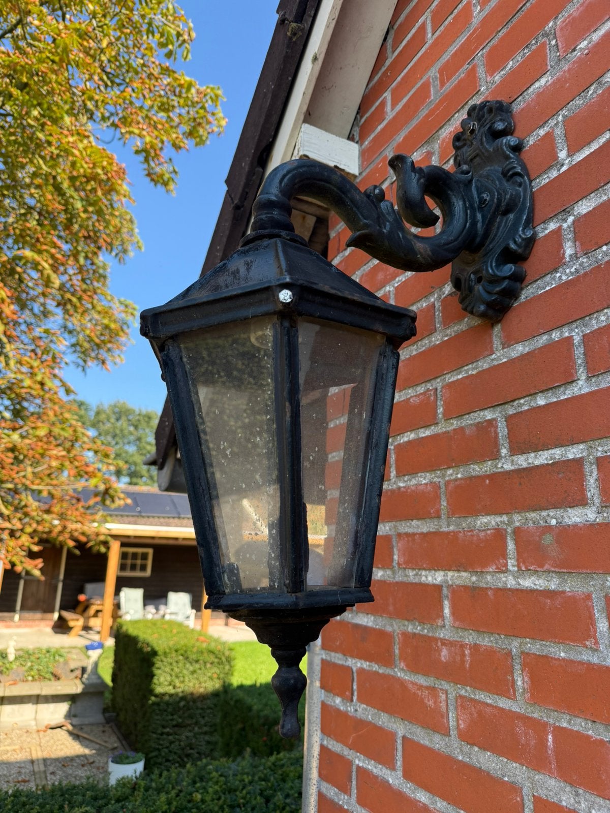 Grote zware buitenlamp - gietijzer, Ophalen, Gebruikt, Wandlamp, Netvoeding
