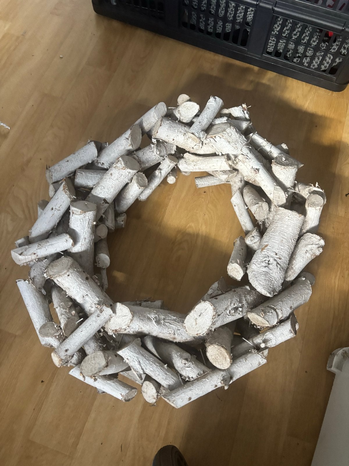 Decoratieve houten krans - Uniek en sfeervol, Ophalen of Verzenden, Zo goed als nieuw, Krans, Hout