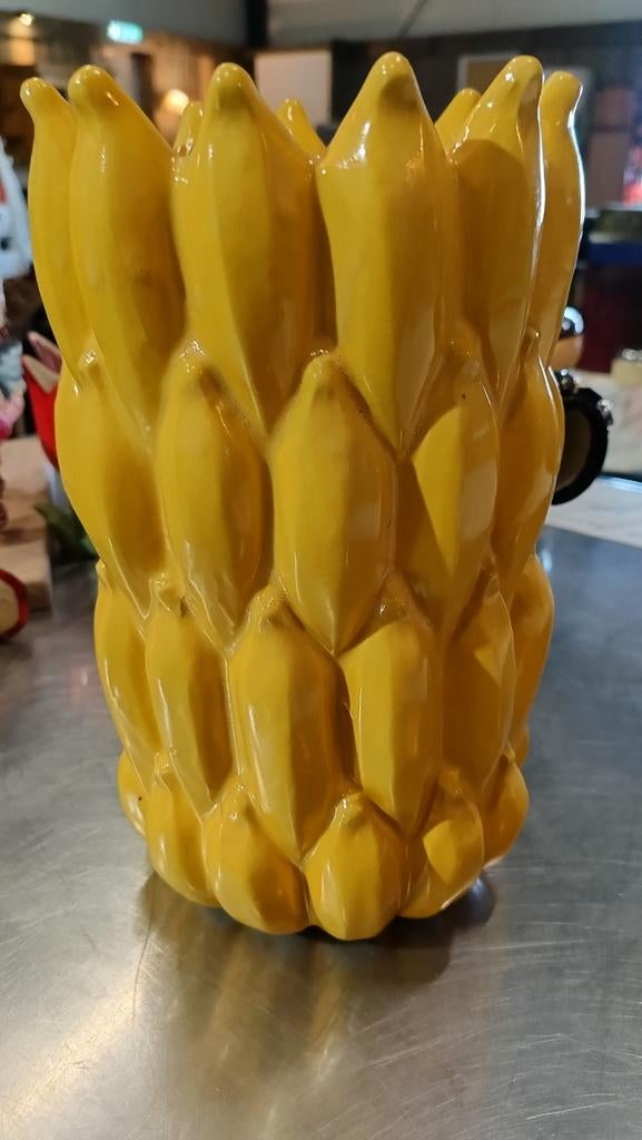 Nieuwe Bananen Vaas - Gele Keramische Decoratie, Huis en Inrichting, Woonaccessoires | Vazen, Ophalen, Nieuw, Geel