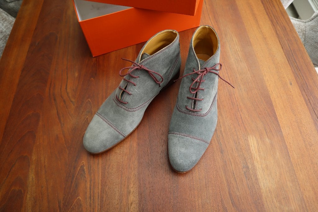 Heren Greve enkel boots suede grijs maat 9 / 44 nieuw, Overige kleuren, Boots, Nieuw, Ophalen of Verzenden