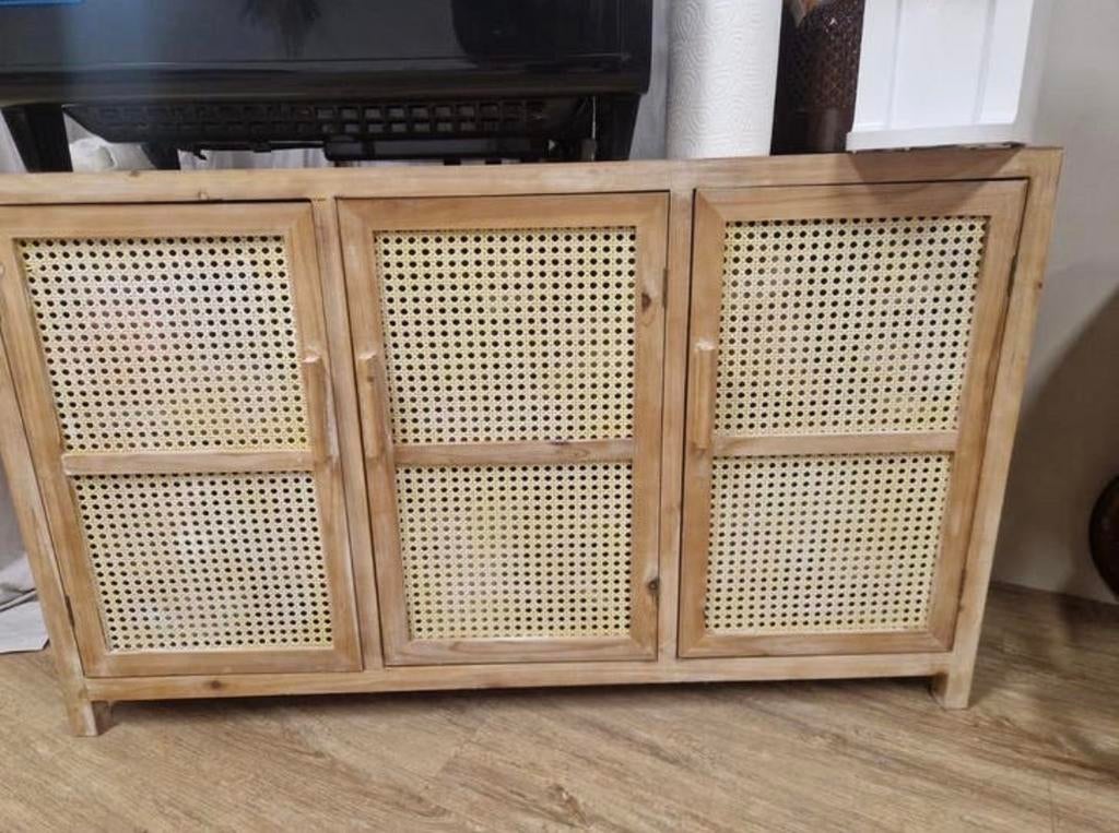 Webbing Dressoir Bandung - Naturel - 72x120x40 cm, Huis en Inrichting, Kasten | Dressoirs, Ophalen, 100 tot 150 cm, Zo goed als nieuw