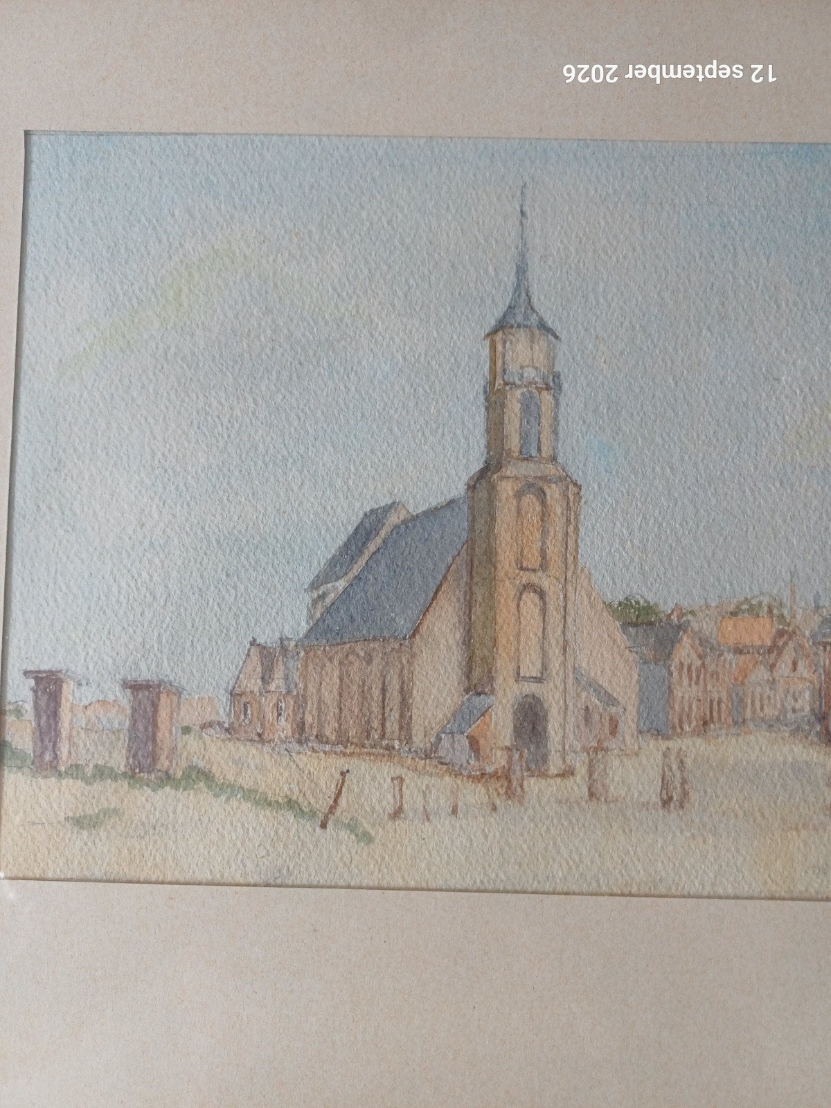 aquarel van kerk Keizerstraat Scheveningen, Ophalen