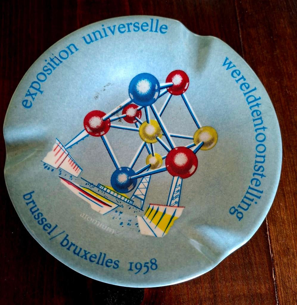 l 
Originele Vintage Asbak Expo 58, Verzamelen, Ophalen, Gebruikt, Asbak