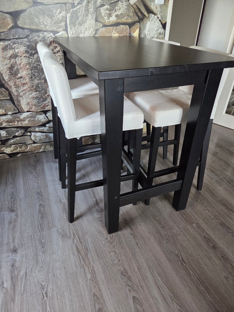 Ikea bartafel + 4 stoelen, Ophalen, Gebruikt