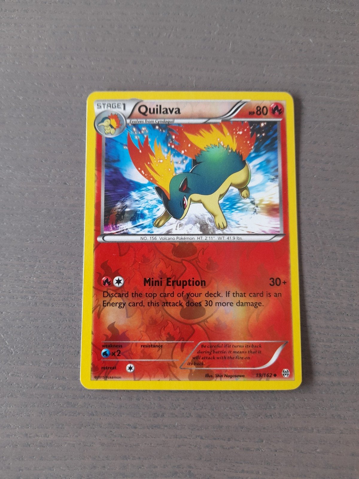Breakthrough 19/162 quilava reverse, Ophalen of Verzenden, Gebruikt, Losse kaart, Foil