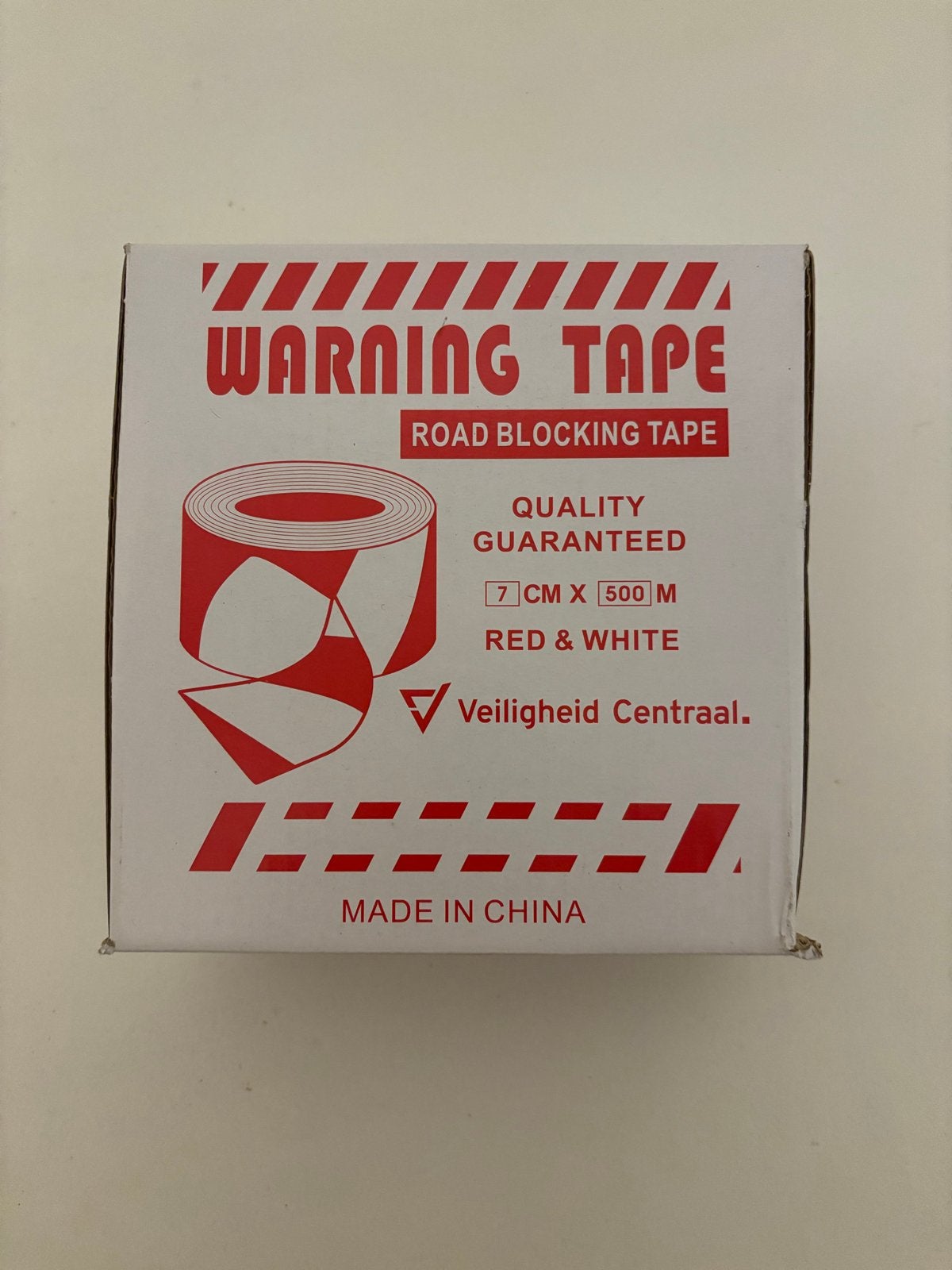 Afzetlint rood/wit 500m x 7cm - Nieuw, Doe-het-zelf en Verbouw, Ophalen of Verzenden, Nieuw