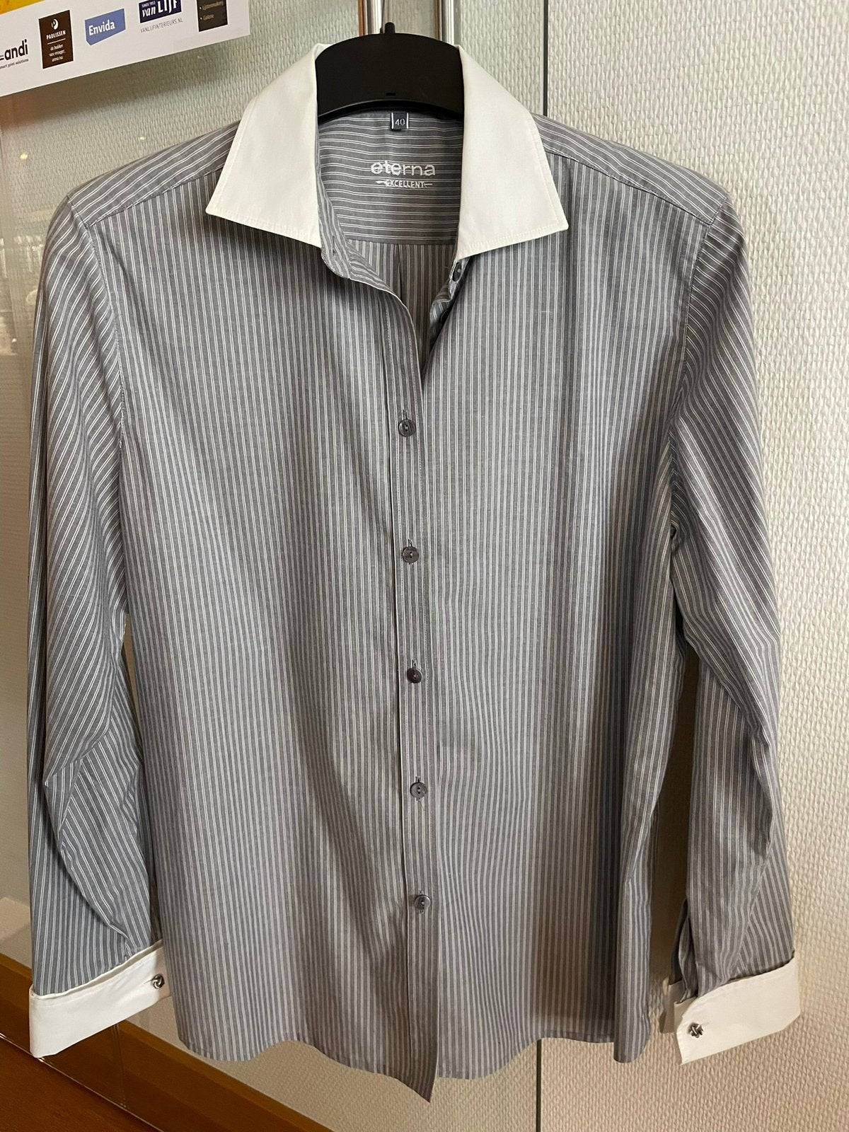 Gestreepte blouse, Verzenden, Zo goed als nieuw, Maat 38/40 (M), Grijs