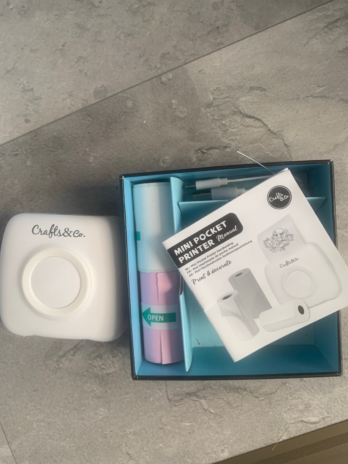 Crafts&Co. Mini Pocket Printer - Draagbare Thermische Printe, Computers en Software, Printers, Zwart-en-wit printen, Printer, Nieuw