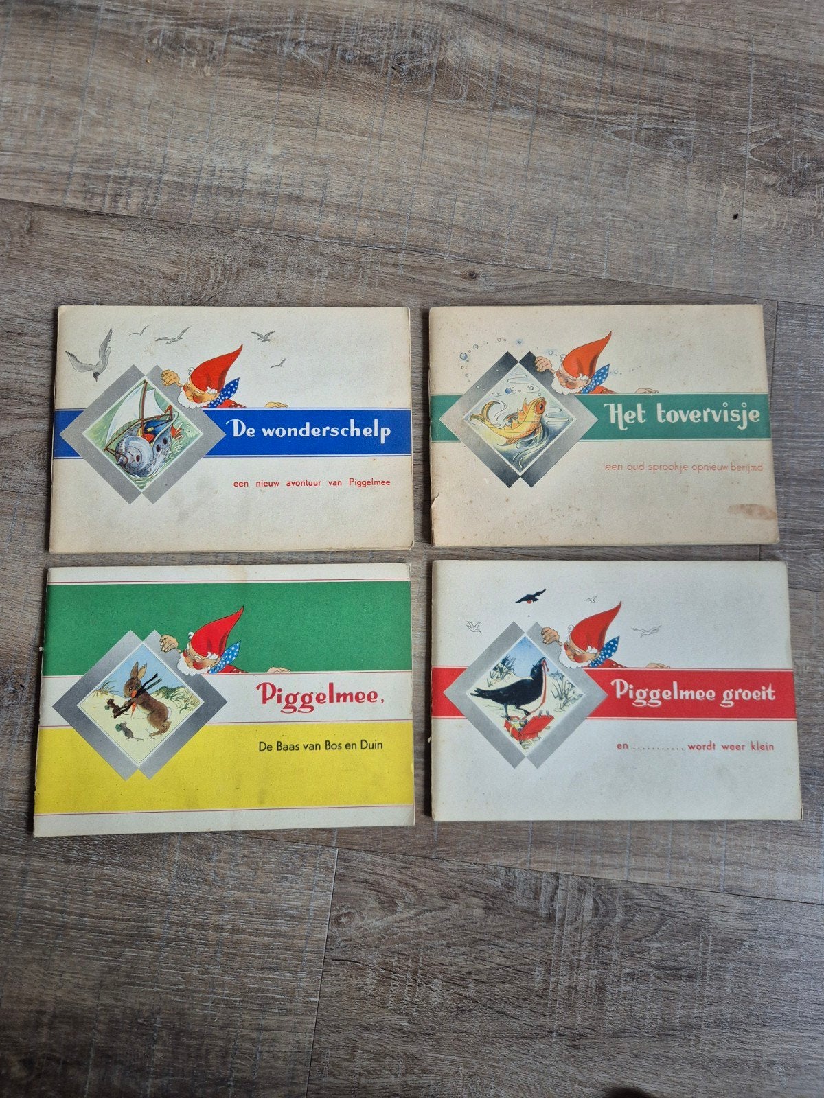 4x Piggelmee Boekjes: De Wondorschelp, Het Tovervisje, etc., Ophalen of Verzenden, Gelezen, Jan van Duin, 3 tot 4 jaar