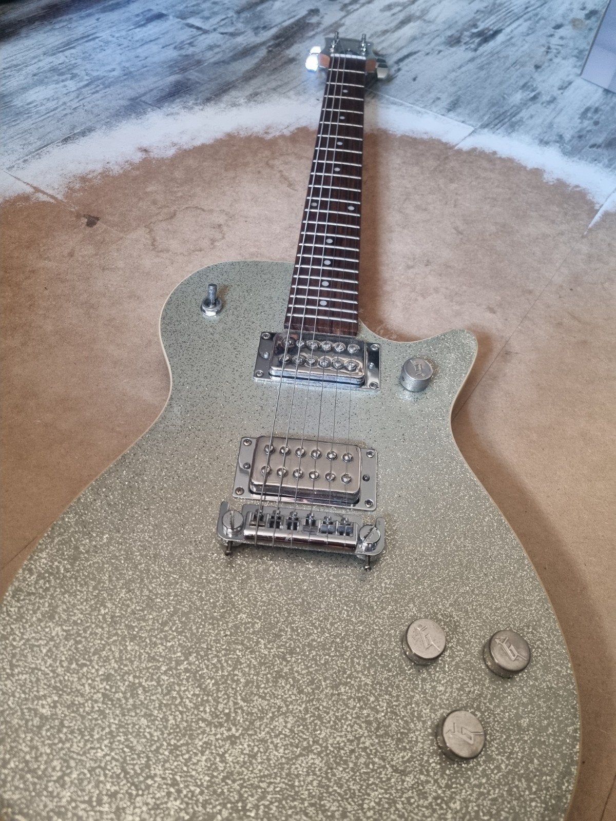 Mooie Gretsch Synchromatic Silver Sparkle !, Ophalen, Zo goed als nieuw, Solid body, Overige merken