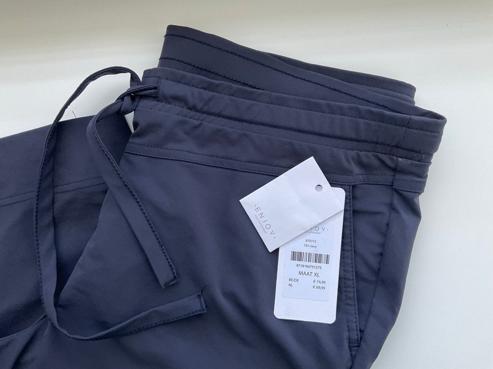 Capri broek - Enjoy - Maat XL - Donkerblauw, Kleding | Dames, Blauw, Maat 46/48 (XL) of groter, Ophalen of Verzenden, Zo goed als nieuw