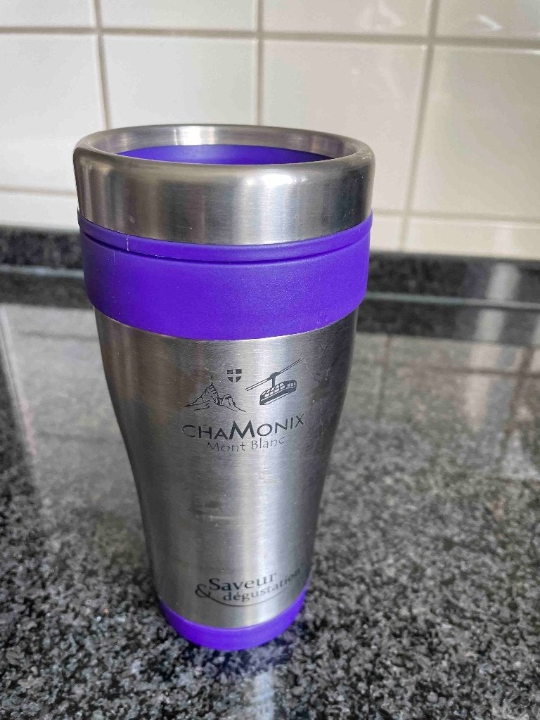 Thermos beker reisbeker Chamonix Mont Blanc - Nieuw, Huis en Inrichting, Overige typen, Nieuw, Ophalen of Verzenden, Meerkleurig