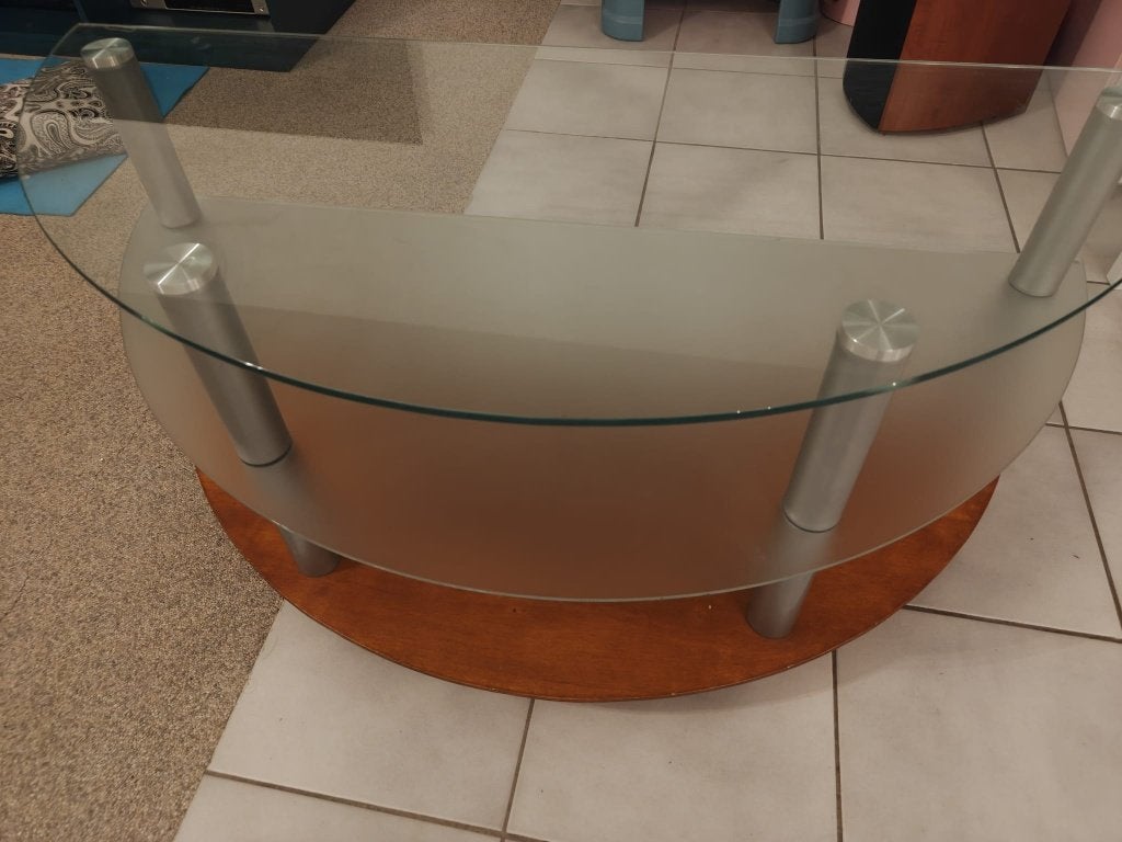 Glazen salontafel,, Ophalen, 100 tot 150 cm, 50 tot 100 cm, 75 – 100