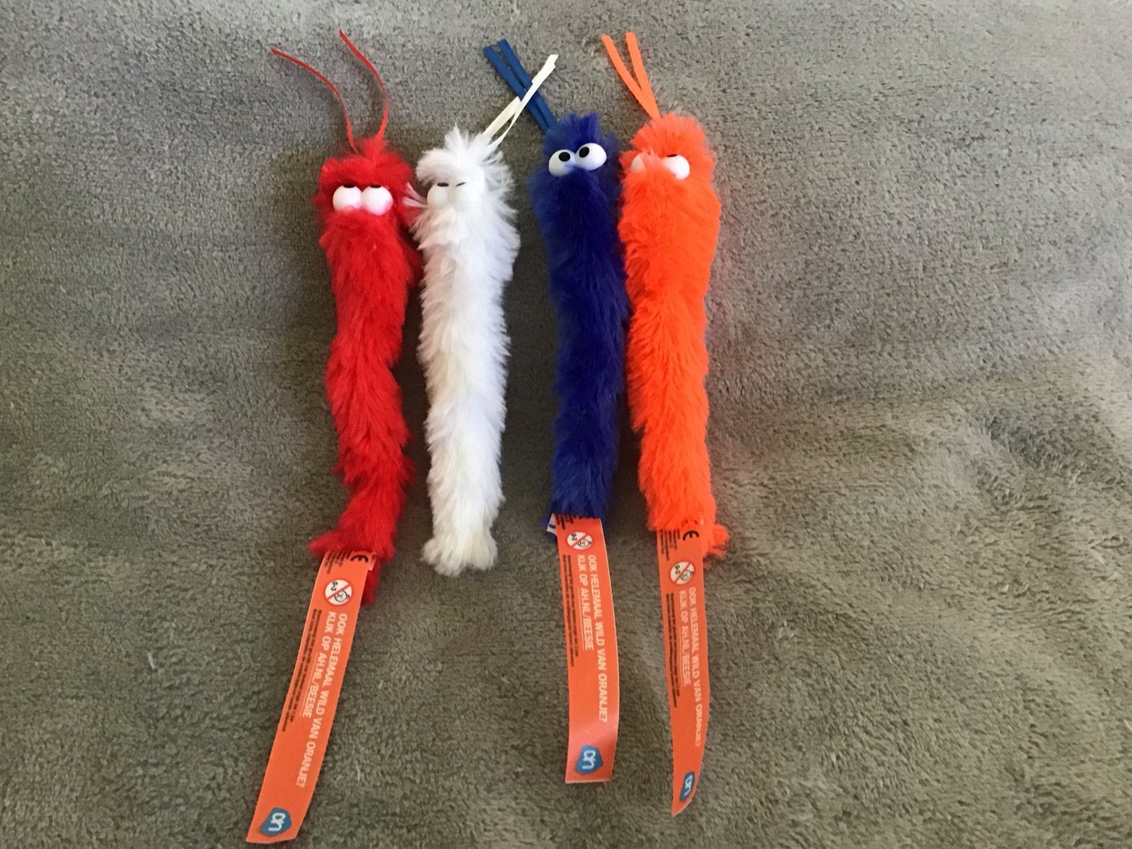 4x Albert Heijn Beesie WK 2010 - Rood, Wit, Blauw, Oranje, Verzamelen, Ophalen of Verzenden