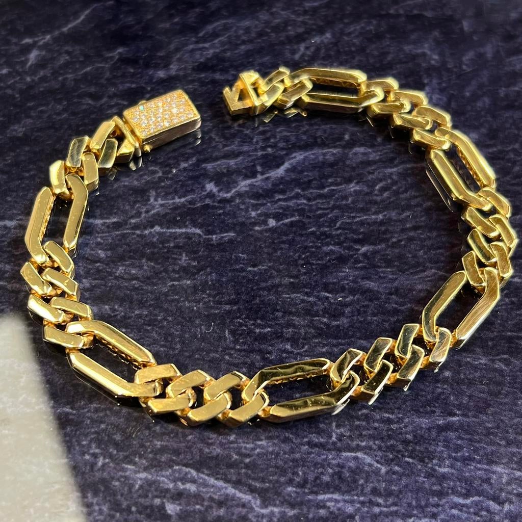 14k gouden armband prachtig figaro schakel, Ophalen of Verzenden, Nieuw, Goud