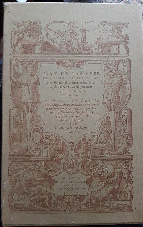 L'Art de Naviguer - Leer ingebonden boek in originele hoes, Antiek en Kunst, Ophalen of Verzenden, Pedro de Medina