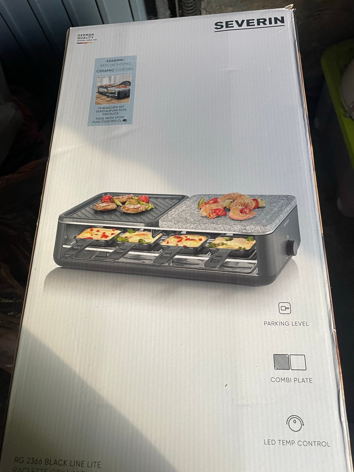 Severin Raclette Grill met Steen- en Combiplaat, Ophalen of Verzenden, Nieuw, Tafelgrill