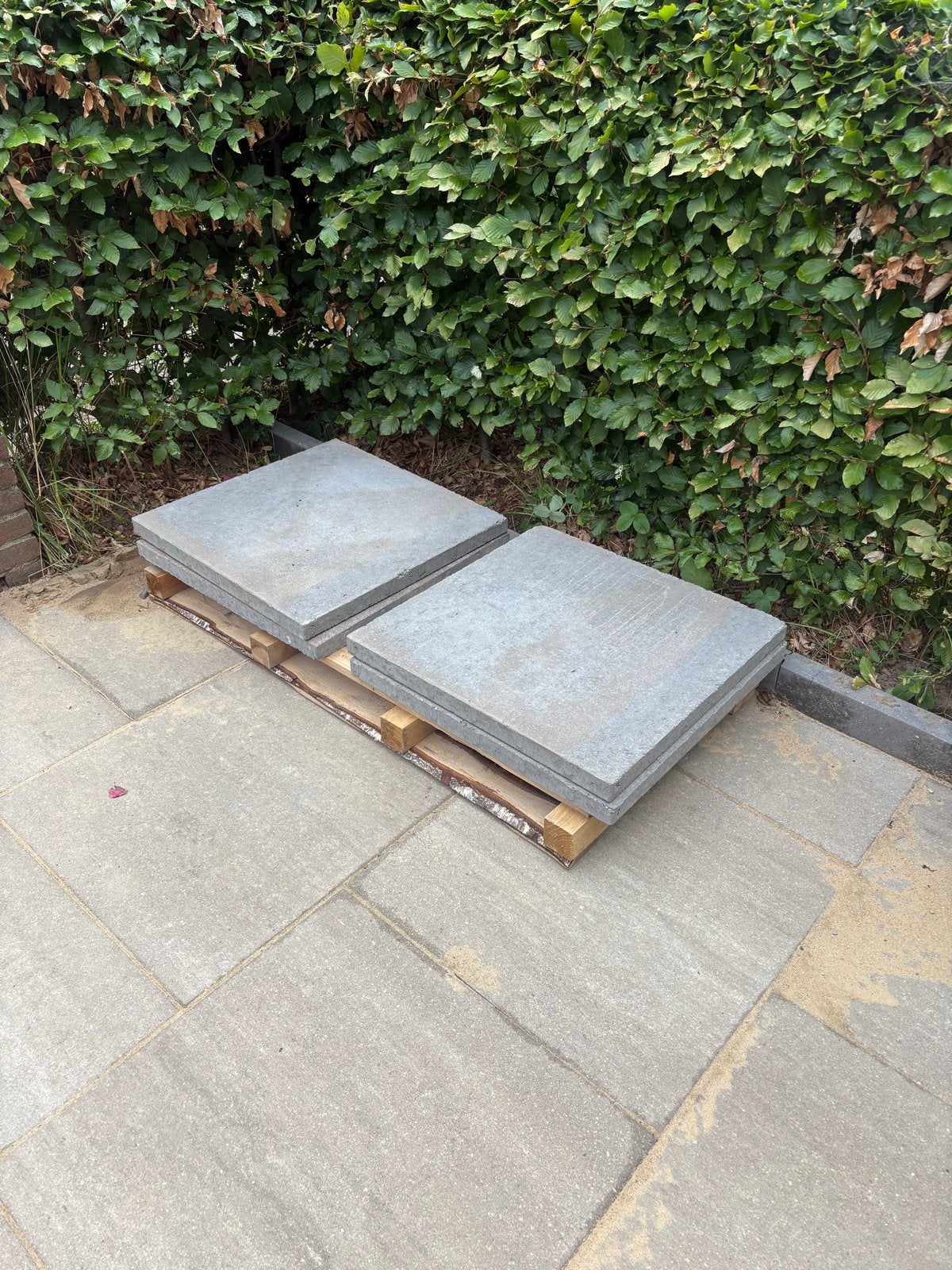 Betonnen terrastegels - Grijs/taupe- nieuw, Ophalen, Zo goed als nieuw, Minder dan 5 m², Beton