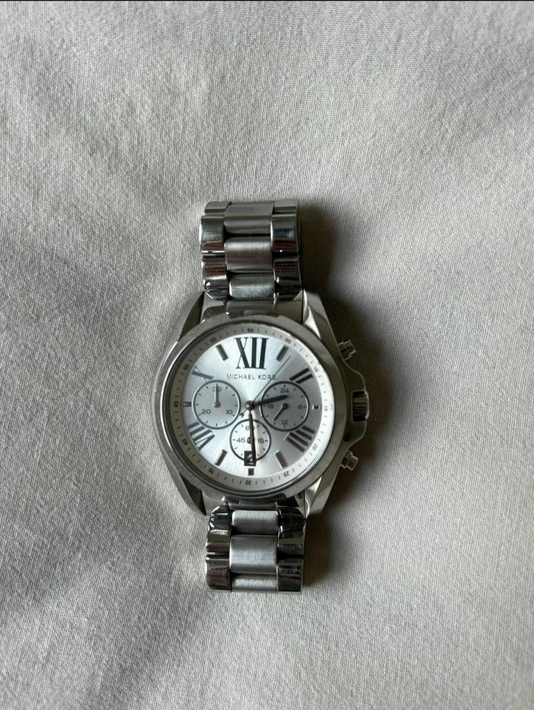 Michael Kors horloge zilverkleurig, Sieraden, Tassen en Uiterlijk, Armbanden, Ophalen of Verzenden, Gebruikt, Staal