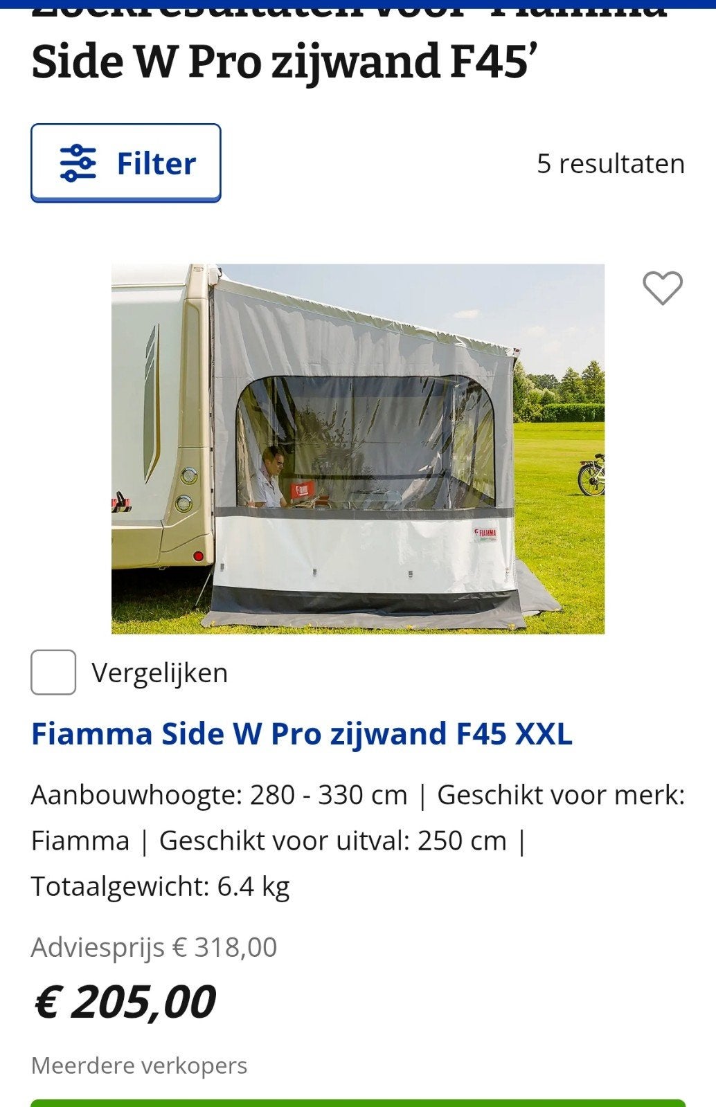 Fiamma Side W Pro zijwand F45 XXL met rafter en bevestiging, Ophalen of Verzenden