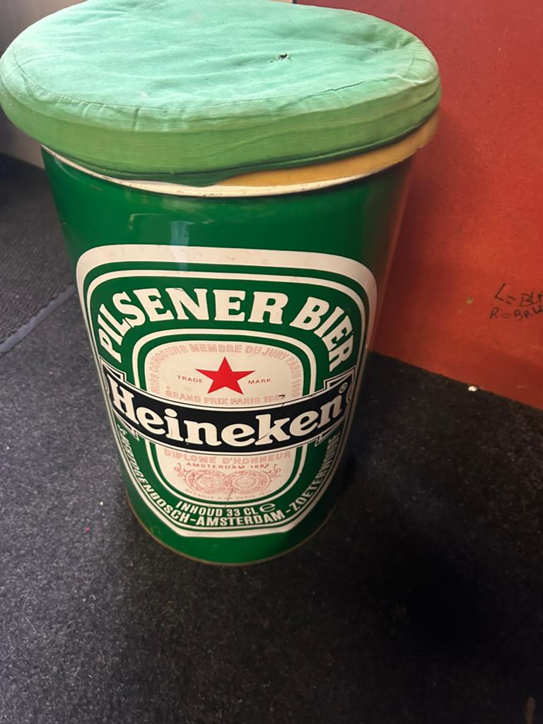Heineken Kruk / Blik - Decoratief en Functioneel, Ophalen, Gebruikt