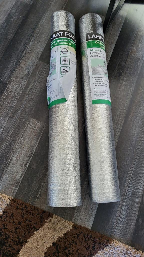 2xLaminaat Foam Ondervloer 10m² - Geluid- & Warmte-isolerend, Overige materialen, 30 cm of meer, 50 tot 150 cm, Overige typen