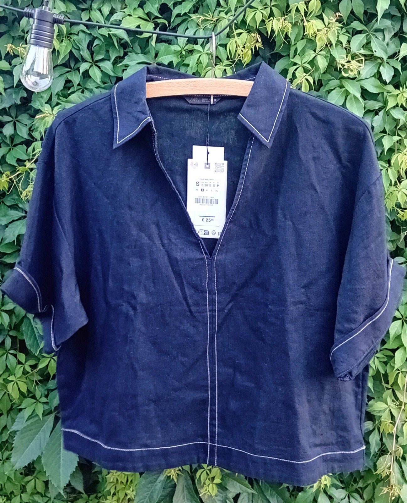 Zara Linnen Blouse Maat S, Blauw, Zara, Nieuw, Ophalen of Verzenden