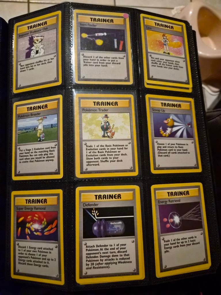 Complete trainer collectie 26/26 base set engels, Ophalen of Verzenden, Gebruikt, Meerdere kaarten, Foil
