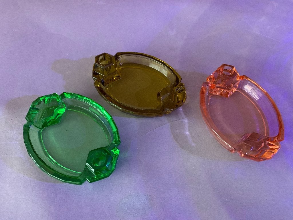 Vintage glazen asbakjes, Verzamelen, Ophalen, Zo goed als nieuw, Asbak