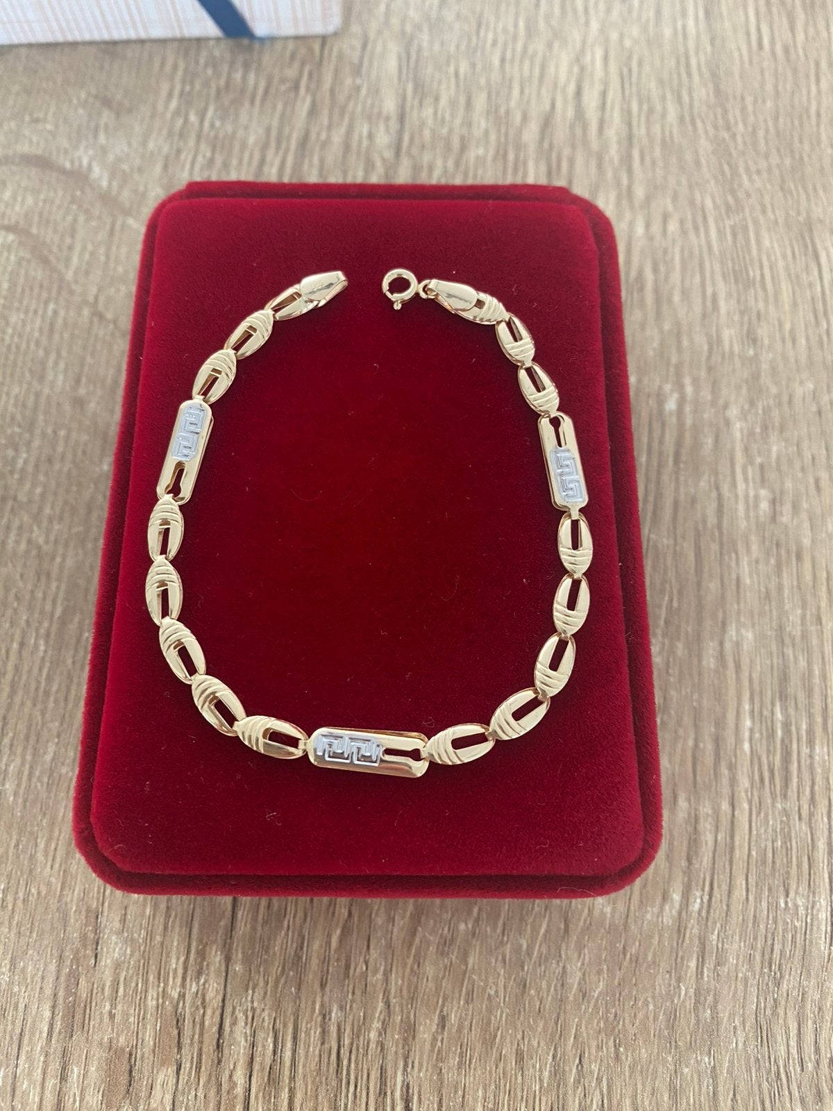 14 karaat gouden armband 585 goud(wit en geel goud), -, -, Nieuw, Ophalen of Verzenden
