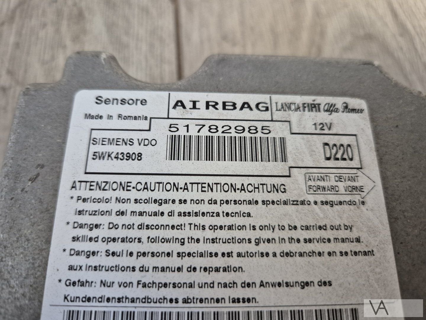 Airbag module computer voor Fiat 500 2007 - 2015 51782985, Auto-onderdelen, Dashboard en Schakelaars, Gebruikt, -, -, Ophalen of Verzenden