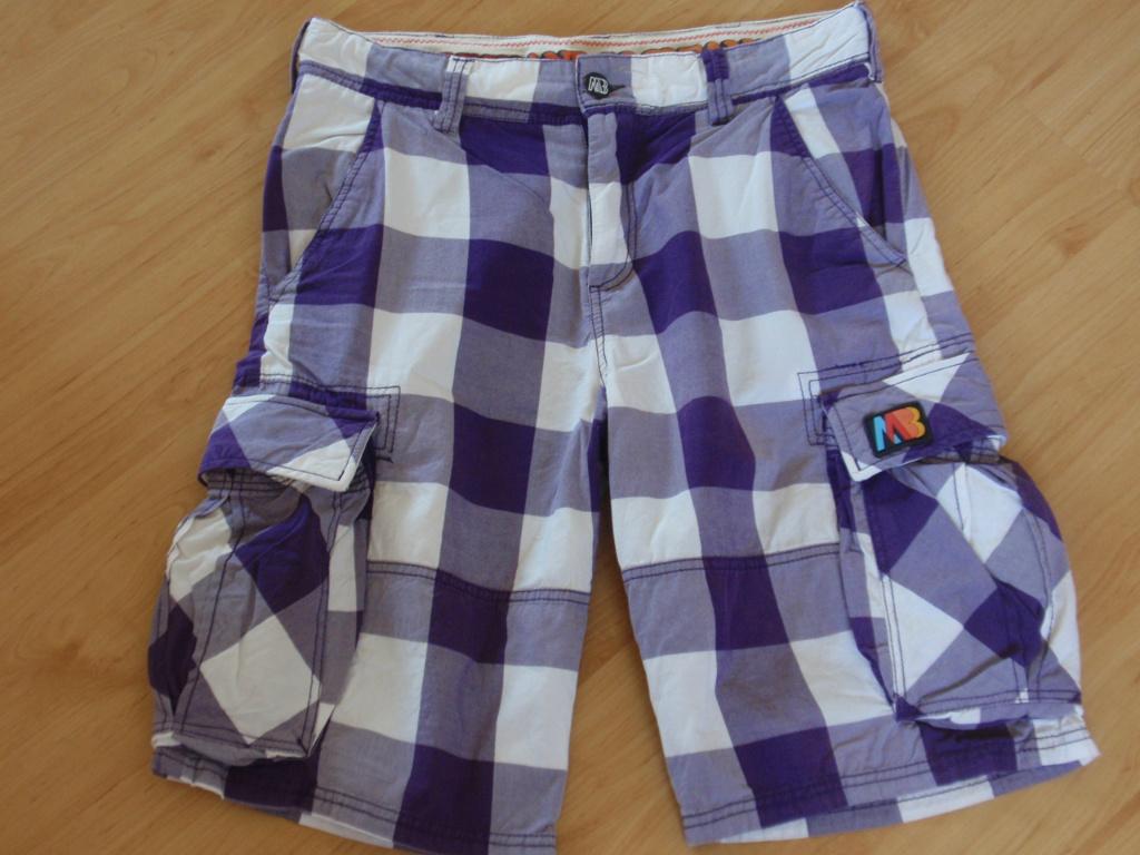 Mills Brothers - paars/wit geblokte cargo short maat M, Kleding | Heren, Overige kleuren, Ophalen of Verzenden, Zo goed als nieuw