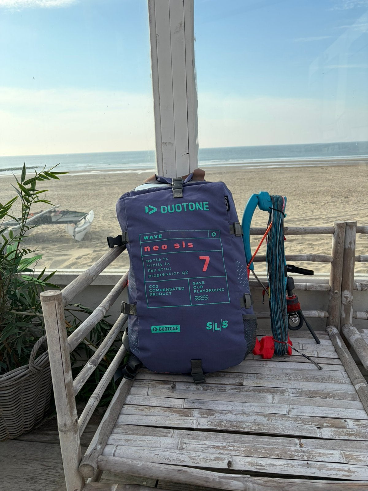 Kite Duotone Neo Sls 7m + bar, Geen board, Ophalen of Verzenden, Zo goed als nieuw