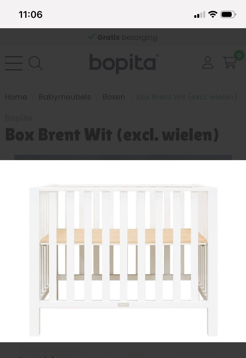 Bopita box Brent, Ophalen, Gebruikt, Rechthoekig, In hoogte verstelbaar