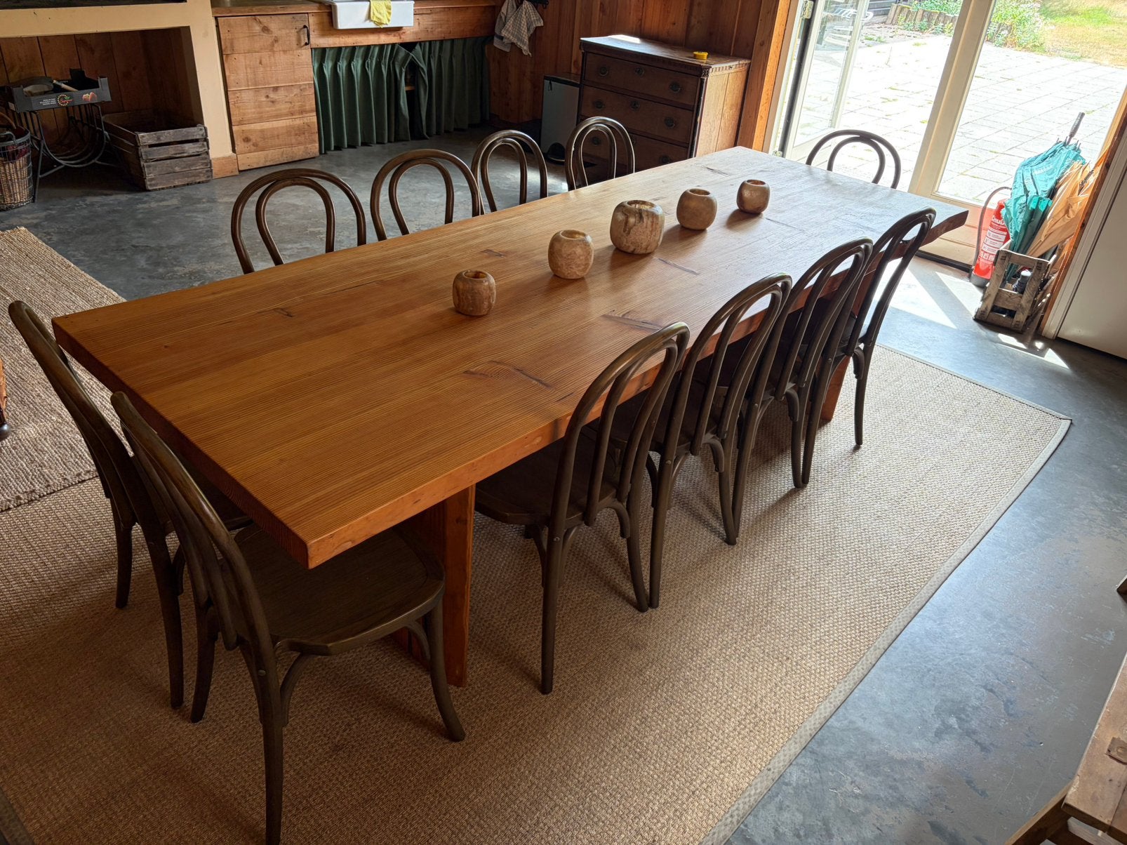Massief houten tafel, Ophalen, 200 cm of meer, 50 tot 100 cm, Zo goed als nieuw