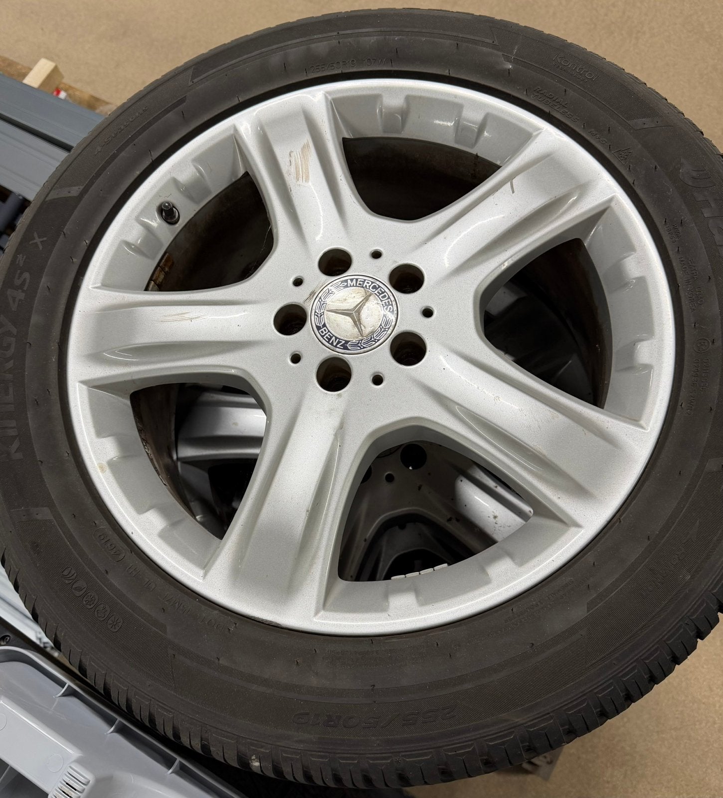 Mercedes ML M-klasse 19inch velgen set all season banden, 19 inch, Gebruikt, 255 mm, Banden en Velgen