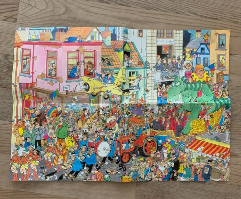 Jan van Haasteren Carnaval Puzzel - Mist 2 stukjes, Ophalen of Verzenden, Minder dan 500 stukjes, Gebruikt, Legpuzzel