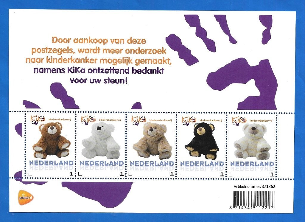 Persoonlijk Postzegelvel KIKA, Teddyberen 2017, Postzegels en Munten, Postzegels | Nederland, Verzenden, Na 1940, Postfris