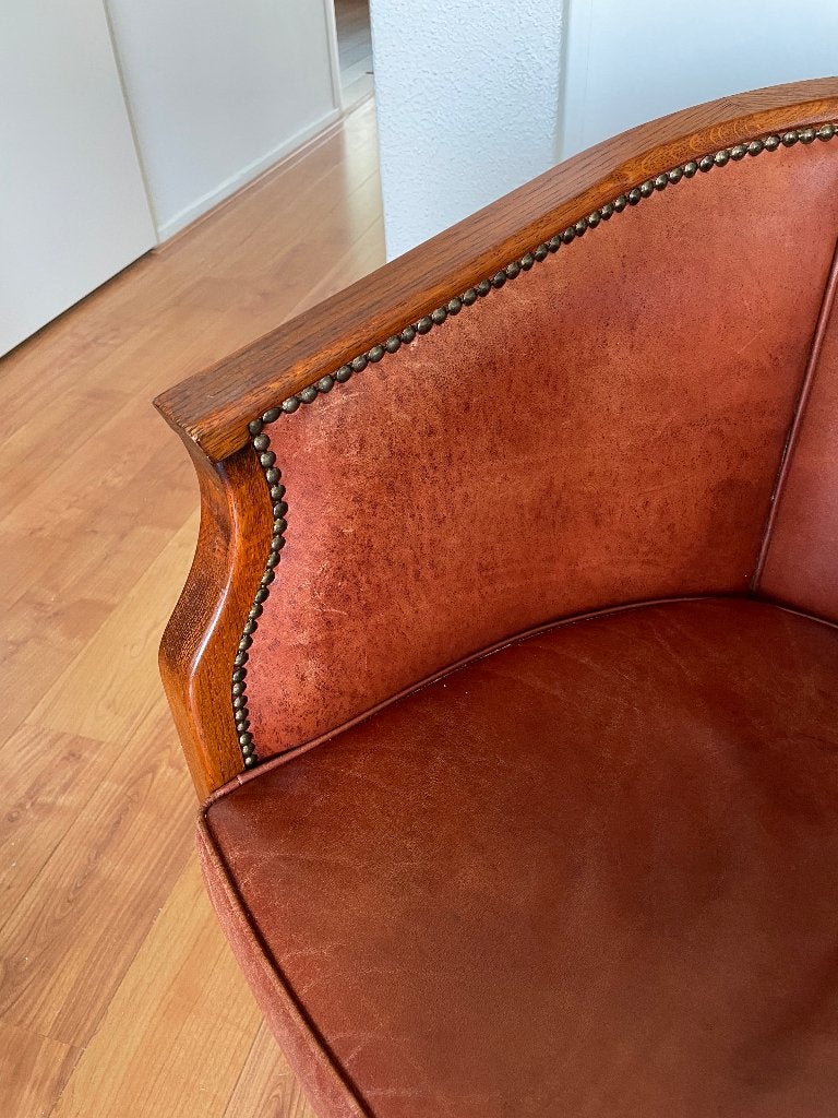 Weekenddeal, Leren stoel, nog een paar dagen te gaan., Huis en Inrichting, Stoelen, Ophalen, Gebruikt, Bruin, Eén